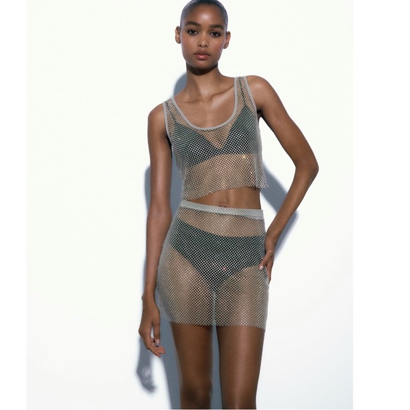 Zara Dresses & Skirts - NWT - Zara Rhinestone mini skirt